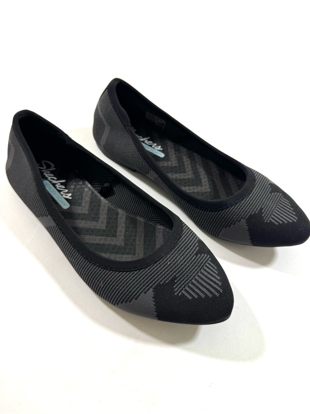 Skechers Cleo Wham Flats Knit Black Grey